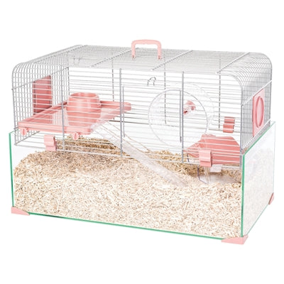 Zolux Nagetierkäfig Panas rosa – Kleintierkäfig Hamster Maus Etagen Laufrad Zubehör komplett