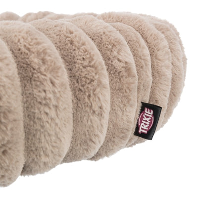 Trixie Hundekorb Lonni hellbraun Nahaufnahme – rundes Hundebett kuschelig Innenansicht Detail