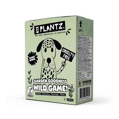 Henart Plantz pflanzliches Nassfutter für Hunde mit wildähnlichen Brocken im Tetra Pack