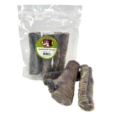 Petsnack Büffelstamm gestopft getrockneter Hundekausnack Frontansicht