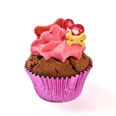Barking Bakery Ich Wuff Dich Wuffin Detailansicht – handgemachter Valentinstag-Muffin Hunde seitlich