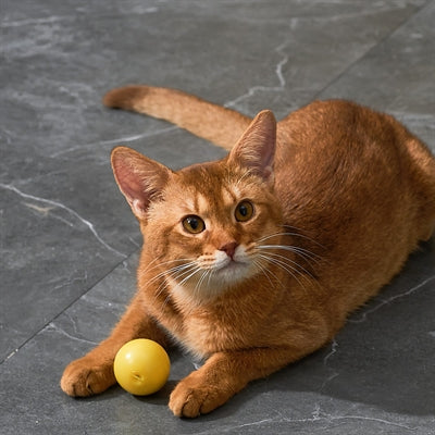 Katzenspielzeug Eti Spielball dynamisch rollend Detailansicht
