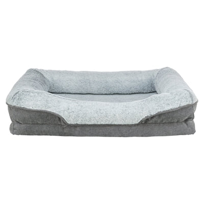 Trixie Vital Hundekorb Lino eckig grau/hellgrau – orthopädisches Hundebett mit Rand