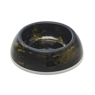 Savic Fressnapf Delice 1 Marmor schwarz-gold Detailansicht – kleiner Katzennapf Nahaufnahme