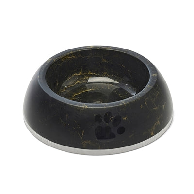 Savic Fressnapf Delice 2 Marmor schwarz-gold Detailansicht – mittlerer Futternapf Nahaufnahme
