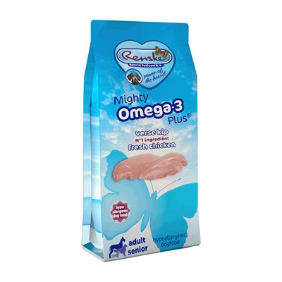 Renske Mighty Omega Plus Huhn & Reis hypoallergen – Hundefutter für Erwachsene und Senioren