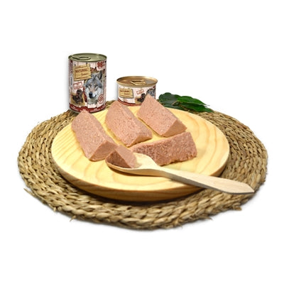 Natural Greatness Truthahn Nassfutter – Verpackung mit Zusammensetzung für Hunde