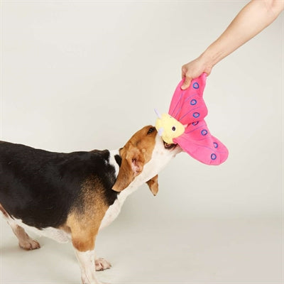 Plüsch-Schmetterling Hundespielzeug Fofos Jumbo rosa – Größenvergleich