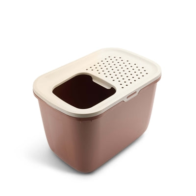 Savic Hop In Katzentoilette champagner rosa Detailansicht – Top-Entry Katzenklo Nahaufnahme