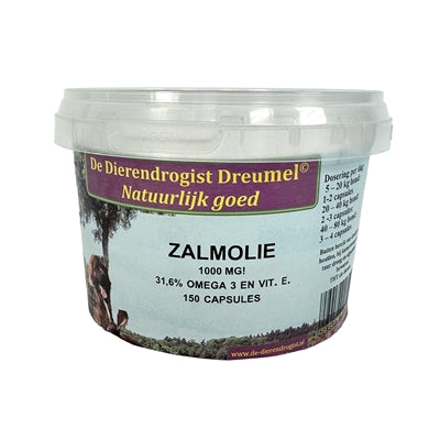 Dierendrogist Lachsöl-Kapseln reich an Omega-3 für Hunde und Katzen, Fellpflege