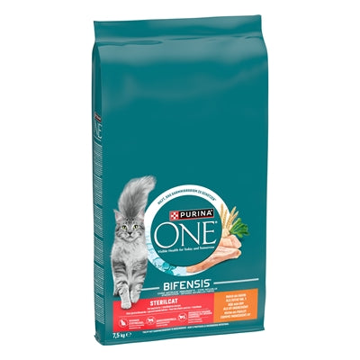 Purina ONE Sterilcat Huhn Weizen Rückseite – Inhaltsstoffe und Fütterungsempfehlung