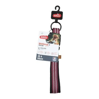Zolux BVK Hundehalsband Rot Detailansicht – verstellbares Nylon-Halsband in kräftigem Rot