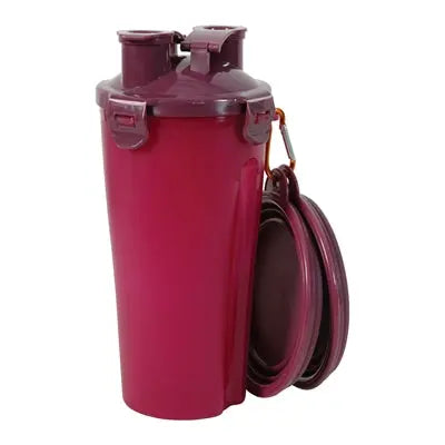 Zolux Bvk 2In1 Reiseset Flasche Mit Fress- Und Trinknapf Rot