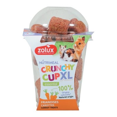 Zolux Crunchy Cup XL Karotte – Knusprige Karottensnacks für Nagetiere und Kaninchen