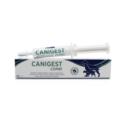 TRM Canigest Combi Ergänzungsfutter – Verpackung mit Dosierungsanleitung für Hunde