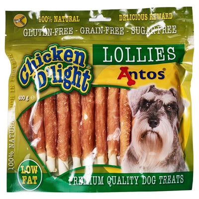 Antos Chicken D'light Lollipops – Hühnchen-Kausnacks am Stiel für Hunde
