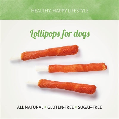 Antos D'light Lollipops Huhn – Nahaufnahme der Hundesnack-Lutscher