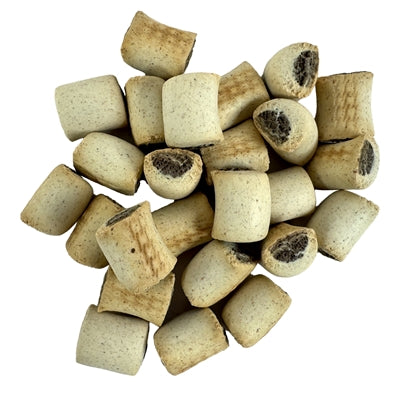 Dog Treatz Merg-Käse Nahaufnahme – Keksform und Textur