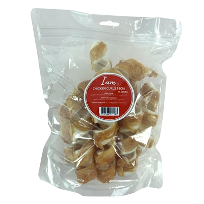 Hühnerlöckchen Hundekausnack mit Huhn von I Am, Seitenansicht