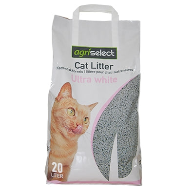 Agriselect Ultra weißes Katzenstreu – feinkörniges klumpendes Katzenstreu mit Geruchskontrolle