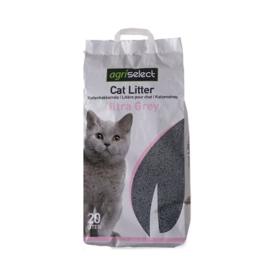Agriselect Ultra graues Katzenstreu – klumpendes Premium-Katzenstreu mit hoher Saugkraft
