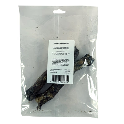 Getrockneter Entenhals von Petsnack als natürlicher Hundesnack, Seitenansicht