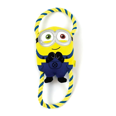 Minions Plüsch Bob auf Floß-Seil – witziges Hundespielzeug zum Zerren