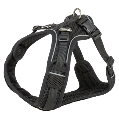 Trixie Hundegeschirr Premium Flexmesh Brustgeschirr schwarz – Frontansicht