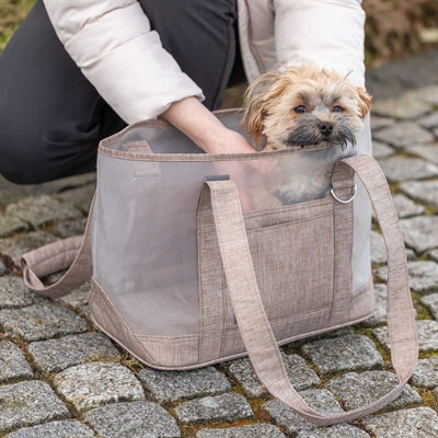 Trixie Mary Hunde-Transporttasche Transparent Sand mit Hund