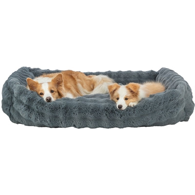 Trixie Hundebett Elli Dunkelgrau – Seitenansicht mit gepolstertem Rand