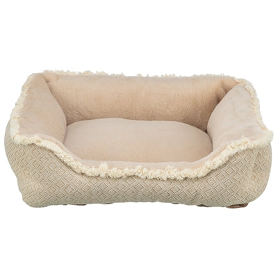 Trixie Hundekorb Boho rechteckig beige – gemütliches Hundebett im Boho-Stil