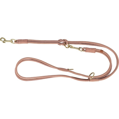 Trixie Hundeleine rund genäht verstellbar Echtleder rosa elegant