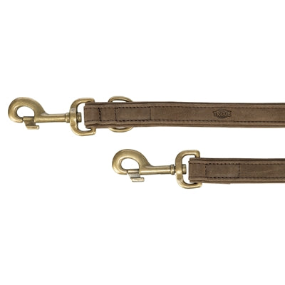Lederleine Trixie Hund braun verstellbar Karabiner Seitenansicht