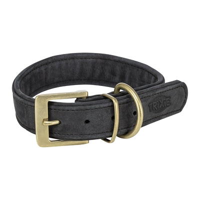 Lederhalsband Trixie Hund schwarz Schnalle Seitenansicht