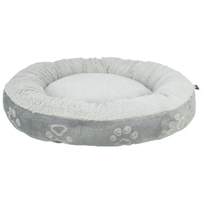 Trixie Hundekorb Jimmy Soft rund hellgrau weiches Hundebett Frontansicht