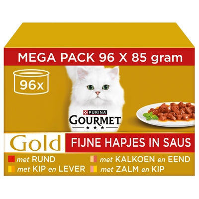 Gourmet Gold Klumpen Katzennassfutter Verpackung Rückseite Zusammensetzung