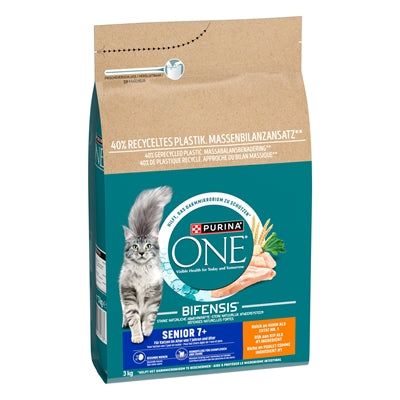 Purina One Senior Katzenfutter Huhn Verpackung Rückseite Nährwerte