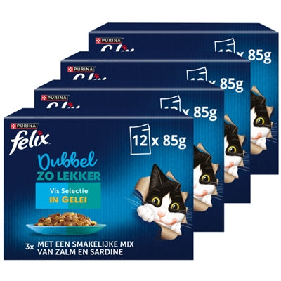 Felix doppelt leckere Fischauswahl Katzenfutter in Gelee Frontansicht