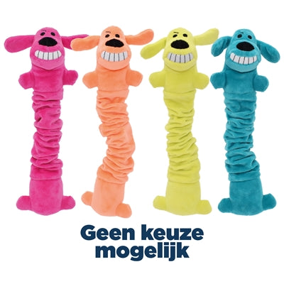 Multipet Loofa Bungee-Scrunchee Hundespielzeug sortiert mit Quietscher