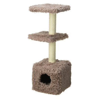 Kratzbaum braun kompakt Katzenkratzmöbel Kratzseil Liegeplatz