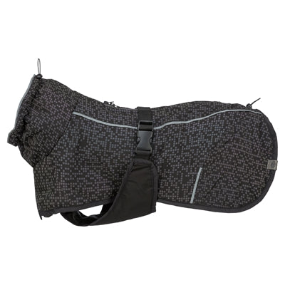 Trixie Hundemantel Limoux Reflect schwarz/grau – Frontansicht reflektierend