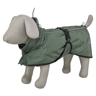 Trixie Winter Explore Thermo Hundebekleidung olivgrün – Seitenansicht mit Verschluss