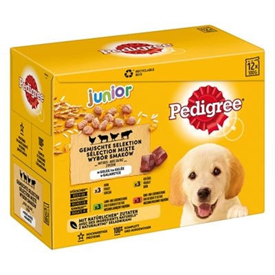 Pedigree Multipack Mahlzeitbeutel Junior Hundefutter in Gelee