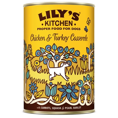 Lily's Kitchen Huhn-Truthahn-Auflauf Nassfutter für Hunde, Dose Frontansicht
