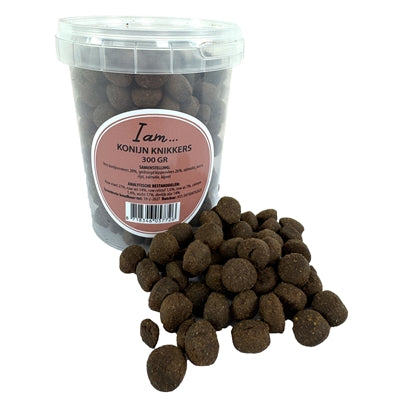 I Am Kaninchen-Murmeln gekochter Hundesnack, Frontansicht Verpackung