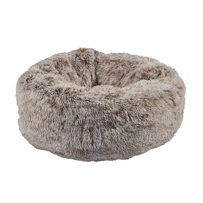 Croci Donut-Hundekorb zweifarbig beige, Seitenansicht mit Polsterung