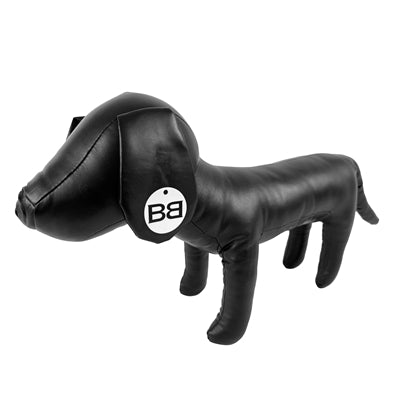 Schwarze Hunde-Schaufensterpuppe Bobby von Croci, Seitenansicht