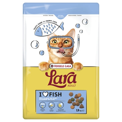 Lara Trockenfutter Lachs für ausgewachsene Katzen, Frontansicht Verpackung