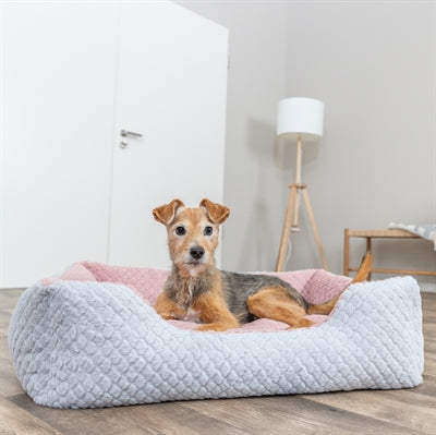 Trixie Kaline Mio Hundekörbchen grau-altrosa – Größenvergleich