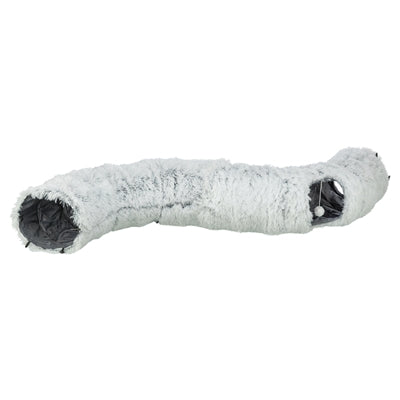 Weicher Katzentunnel Harvey Trixie in Weiss und Grau – Nahaufnahme Material